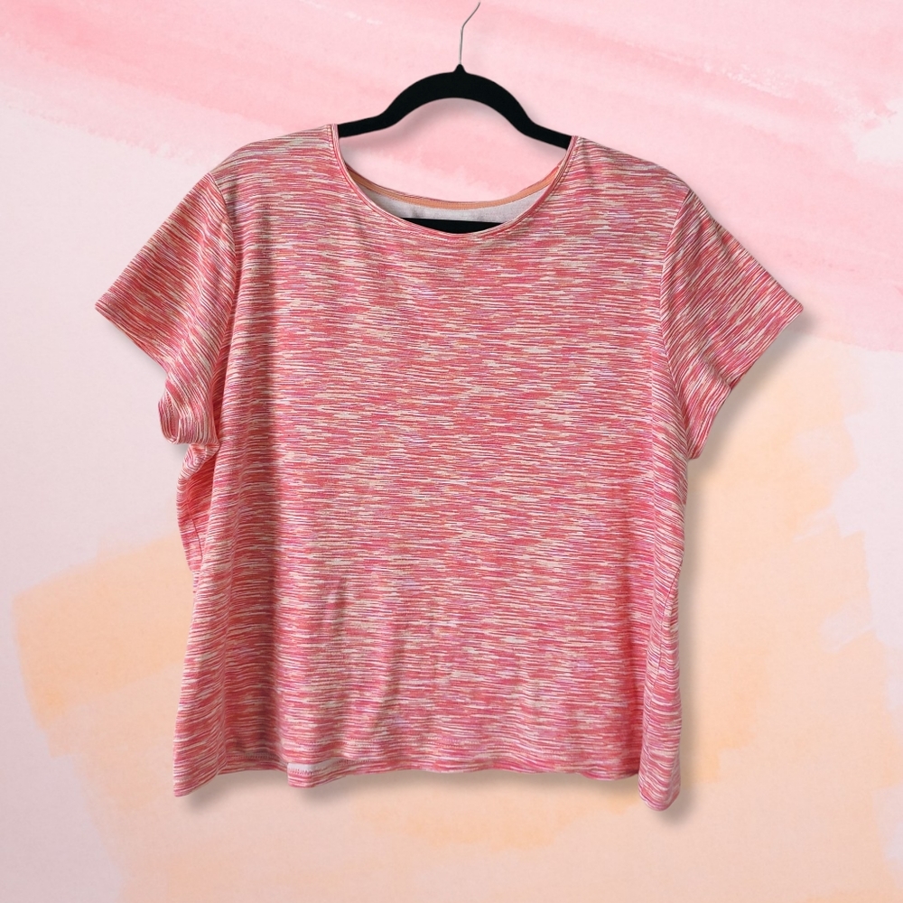 Croft & Barrow Pink Crewneck Short Sleeve Top